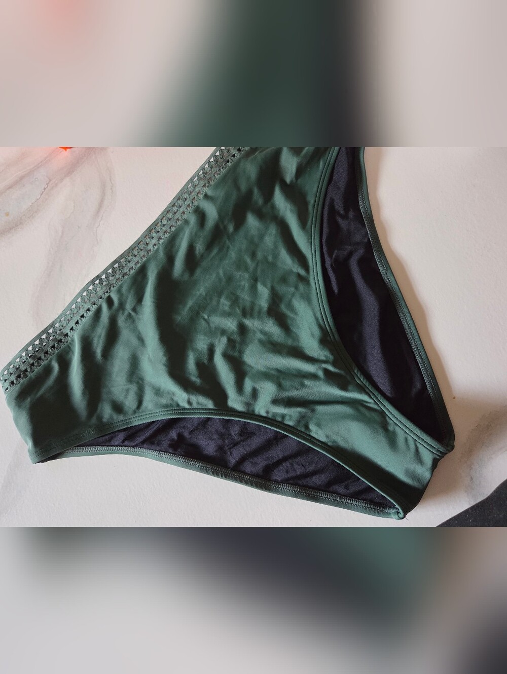 Green High Waisted Bikini Bottoms - Forest Green